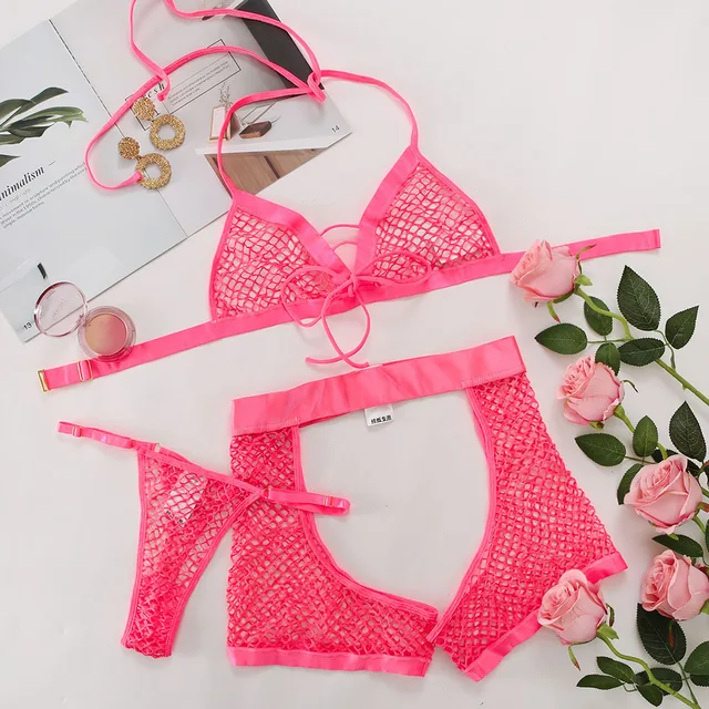 Hot 3 piece fishnet set